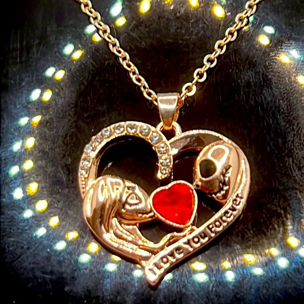 NIB Disney Nightmare Before Christmas Jack&Sally “Love You Forever” Pendant - Picture 3 of 4